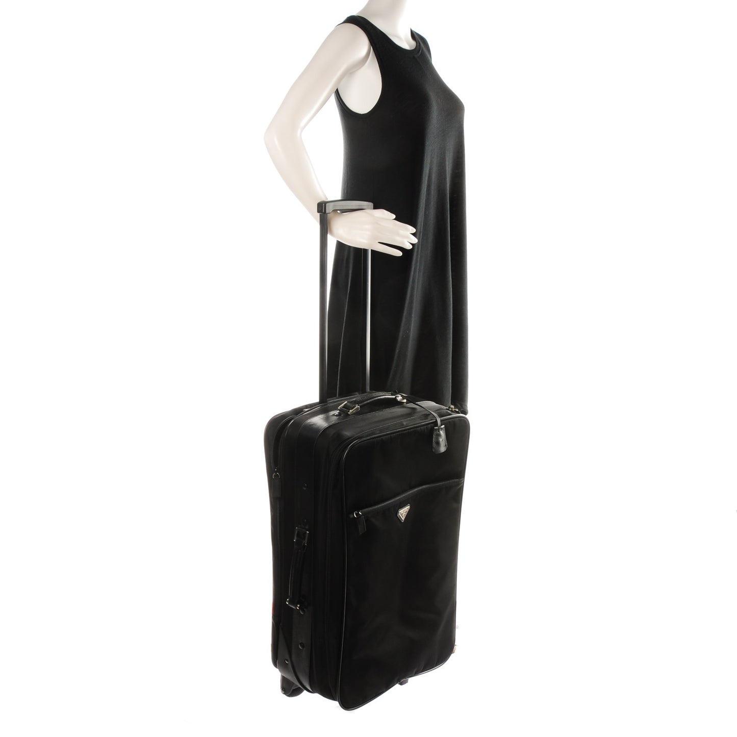Tessuto Saffiano Trolley Luggage Nero Black