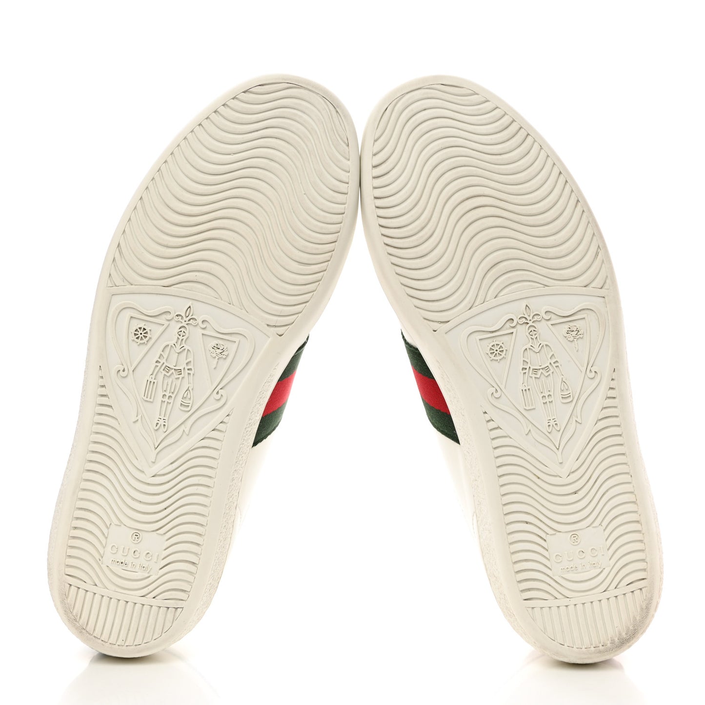 Calfskin Ayers Bee Embroidered Womens Ace Sneakers 36 White Green