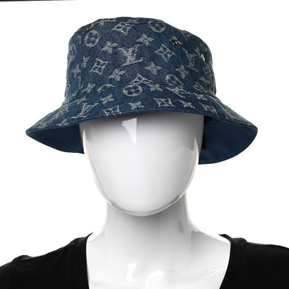 Louis Vuitton Monogram Denim Transformable Bob Bucket Hat 58 Blue 2 of 9