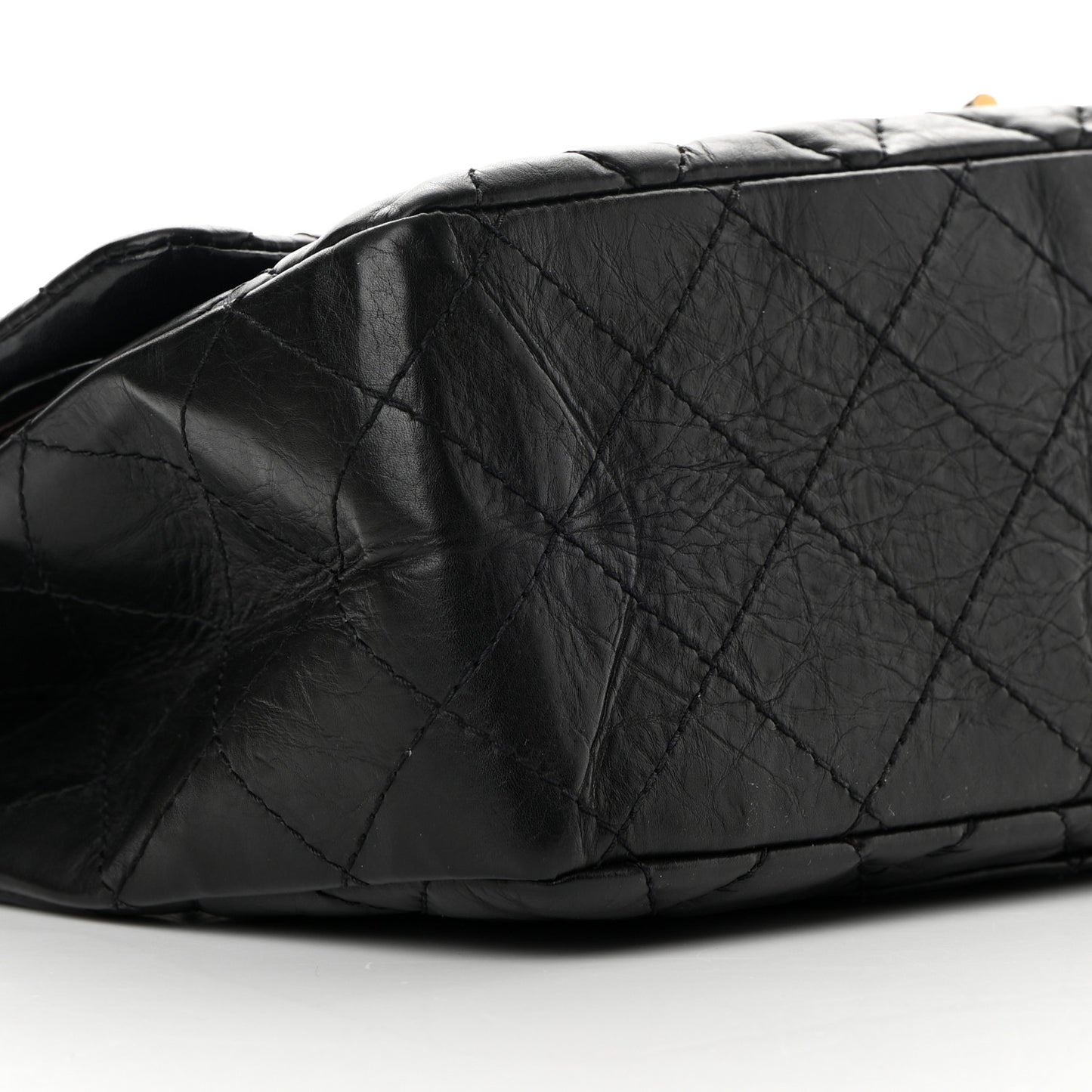 Aged Calfskin Quilted 2.55 Reissue 227 Flap Black