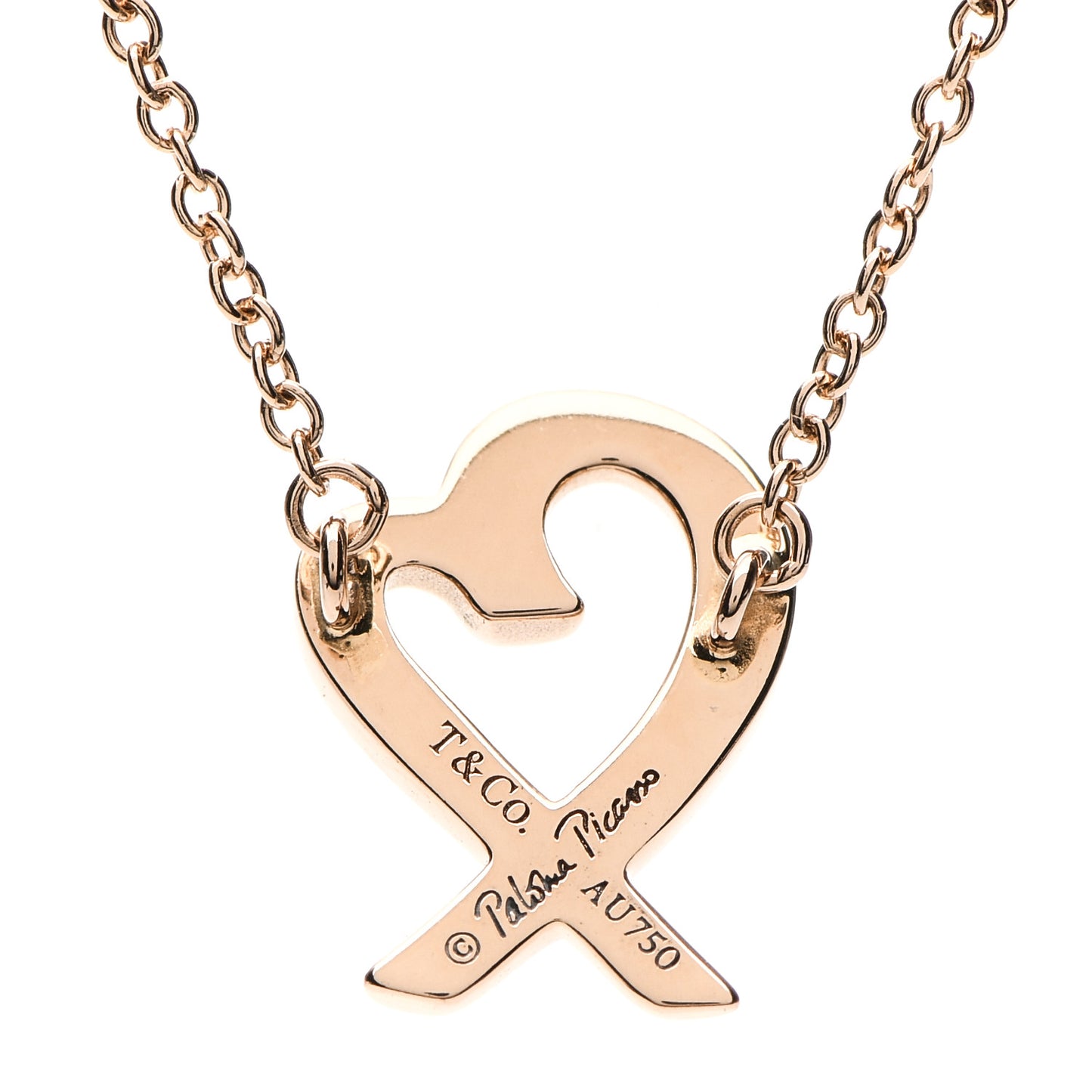 18K Rose Gold Mini Paloma Picasso Loving Heart Pendant Necklace