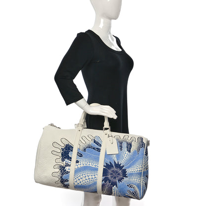 Louis Vuitton LV X YK Taurillon Monogram Psychedelic Flower Keepall Bandouliere 50 White Multicolor 3 of 10