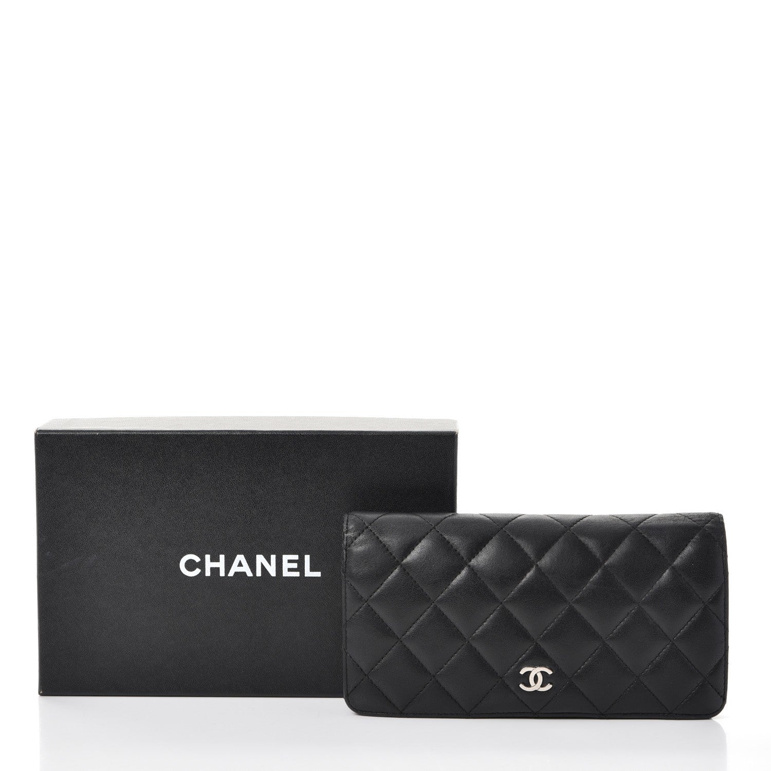 Chanel Lambskin Quilted Yen Wallet Black 16 of 16
