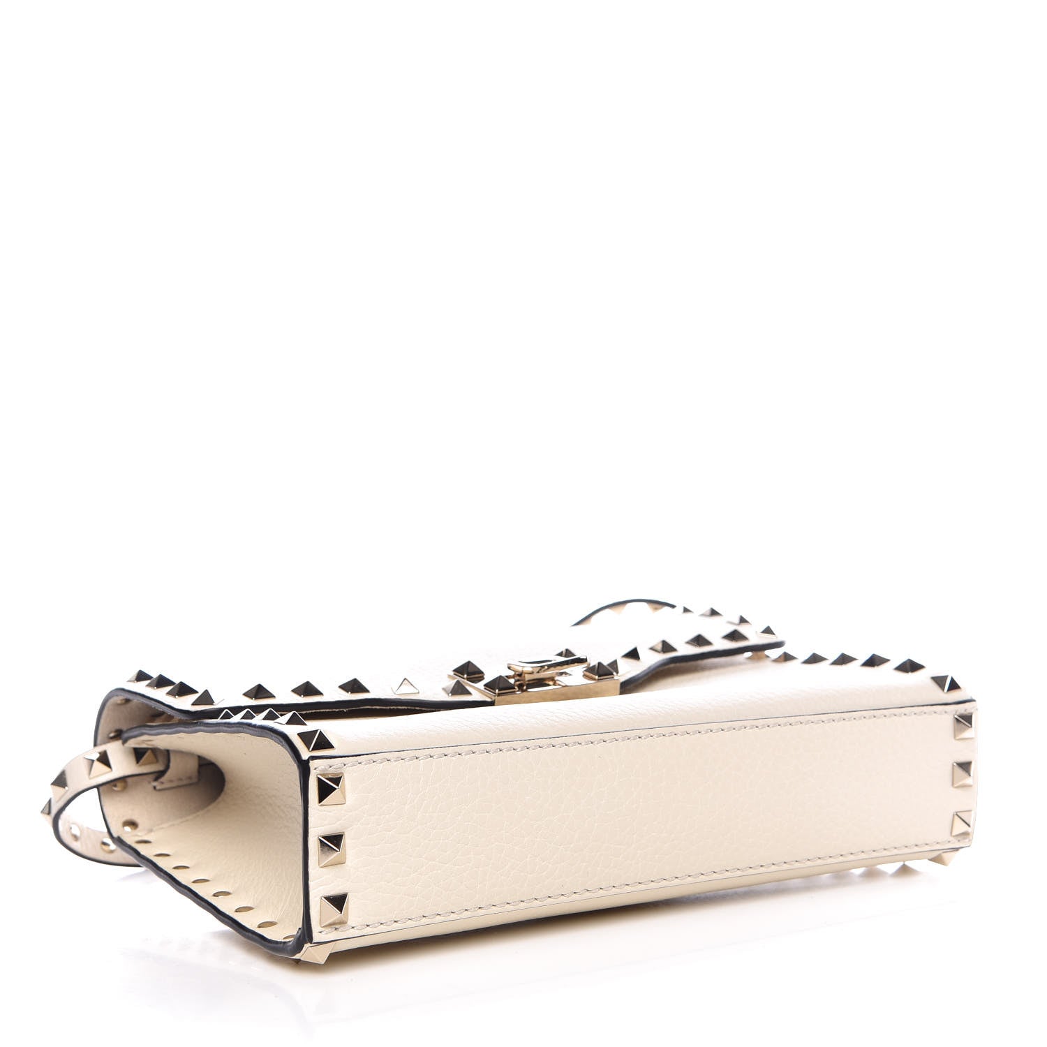 Valentino Garavani Pebbled Calfskin Medium Rockstud Flip Lock Crossbody Bag Light Ivory 4 of 6