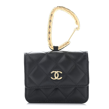 Chanel Lambskin Quilted CC Hook Card Holder Black 1 of 13