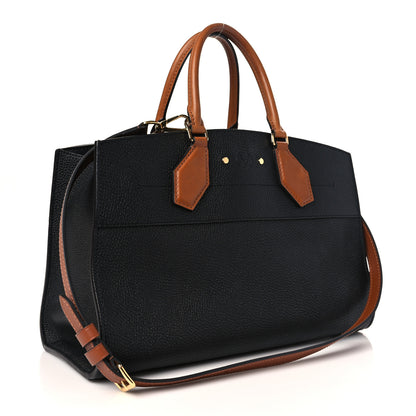 Louis Vuitton Calfskin City Steamer EW Black Gold 3 of 8
