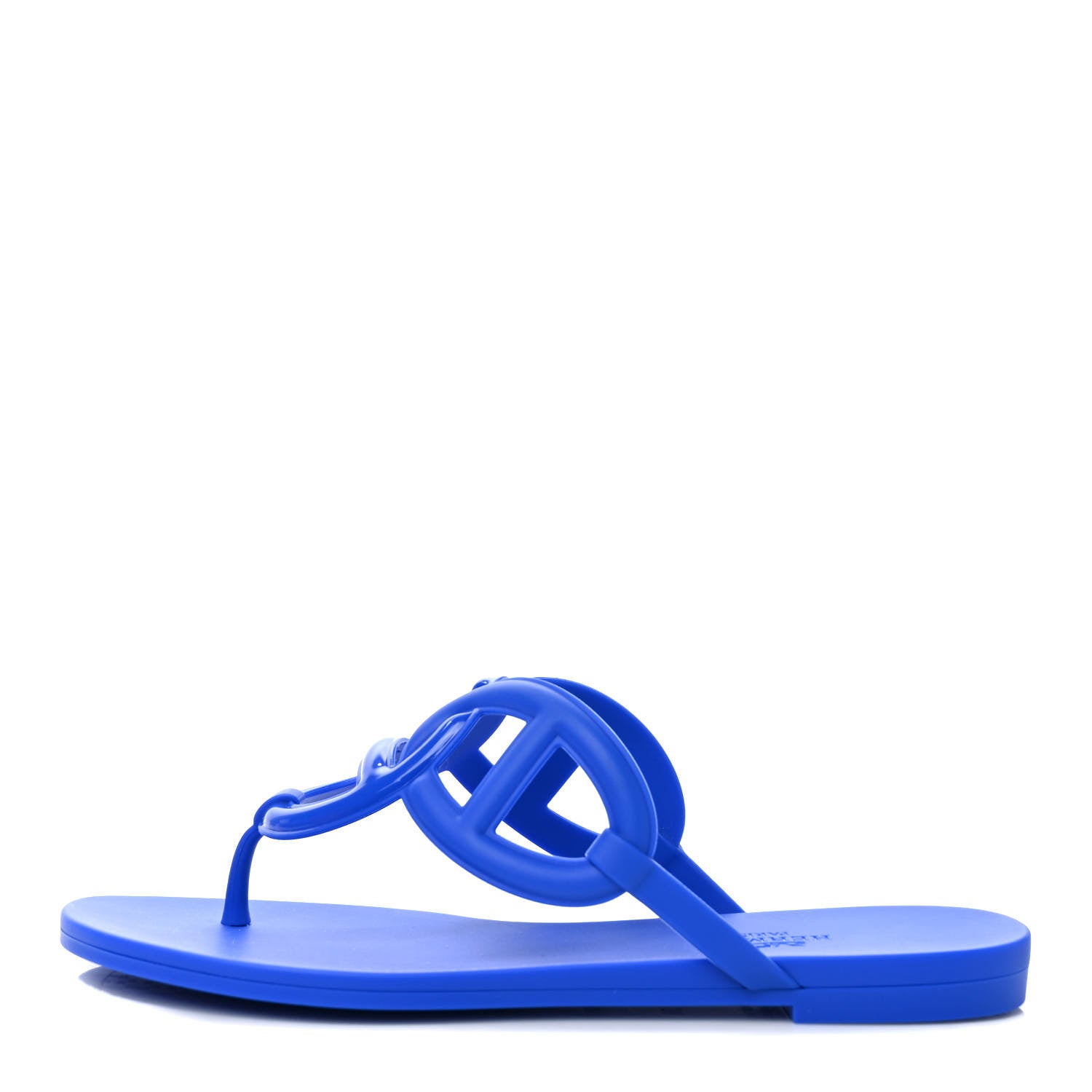 Hermes Rubber Womens Egerie Sandals 36 Bleu Outremer 1 of 8