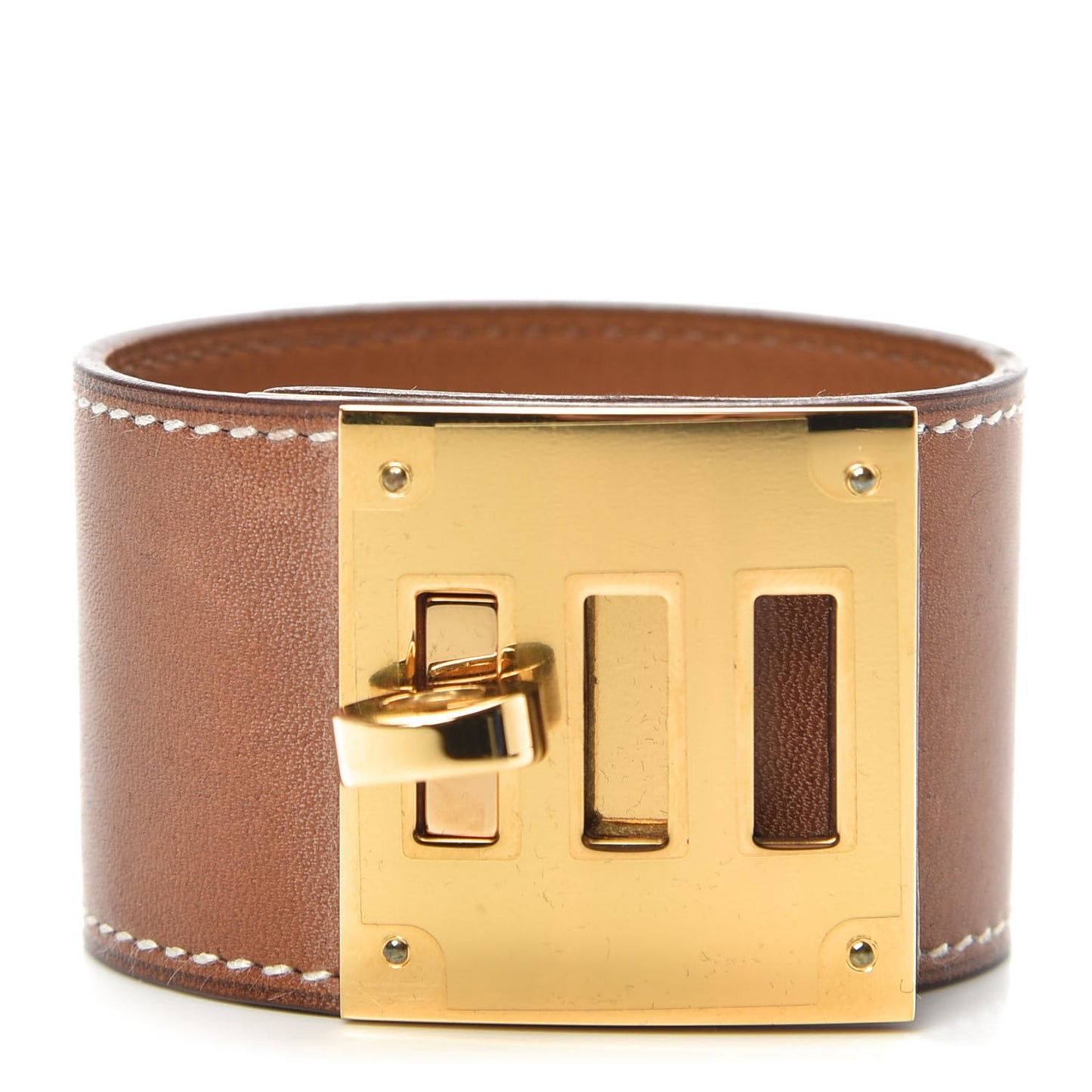 Natural Barenia Kelly Dog Cuff T3 Fauve