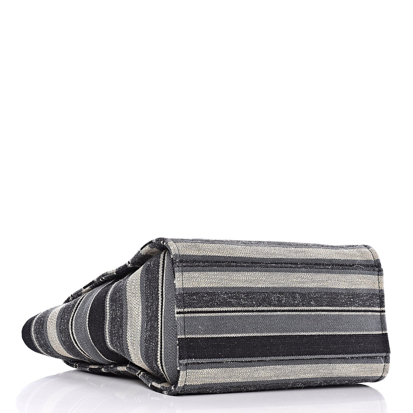 Striped Canvas Medium Deauville Tote Black