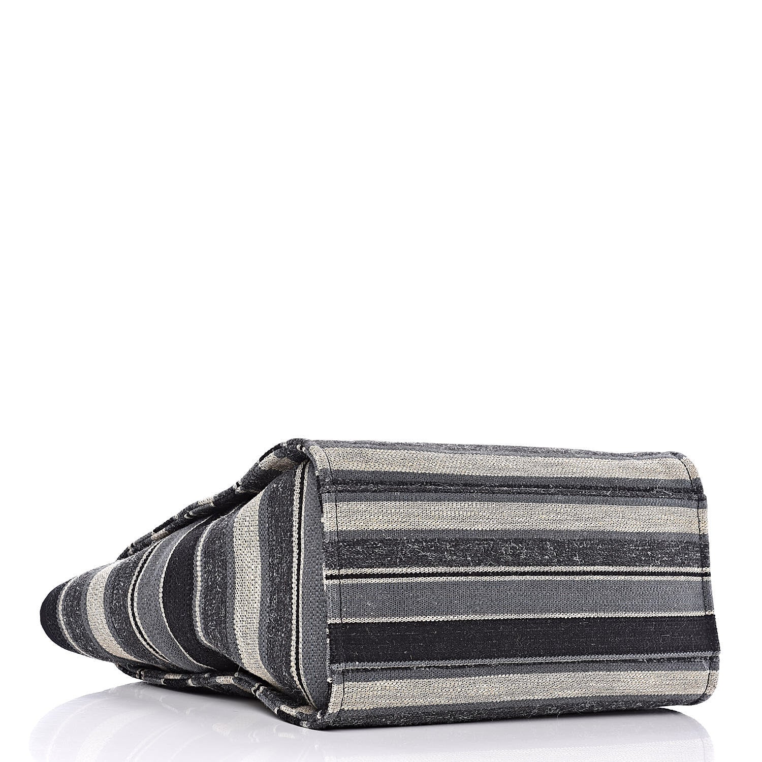 Chanel Striped Canvas Medium Deauville Tote Black 4 of 9