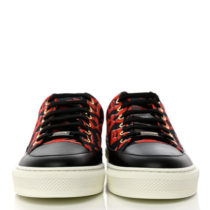 Louis Vuitton X UF Calfskin Tufted Monogram Stellar Sneakers 37.5 Black Red 2 of 11