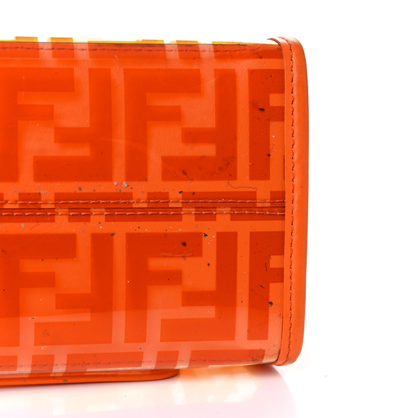 TPU FF Vitello Century Plexiglass Small Runaway Shopper Tote Aranciata
