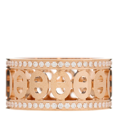 Hermes 18K Rose Gold Diamond PM Chaine d'Ancre Divine Ring 52 6 1 of 4