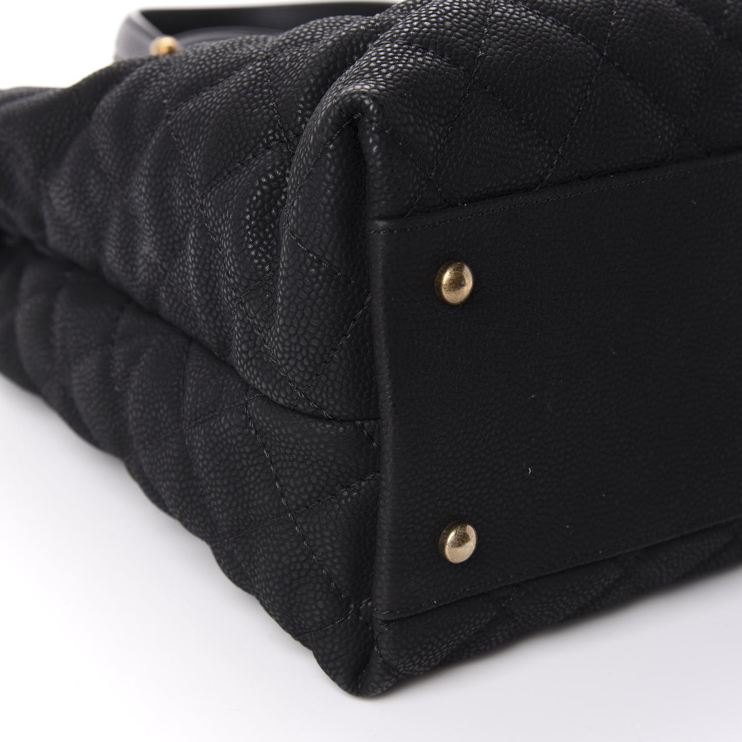 Iridescent Caviar Chic Quilt Tote Black