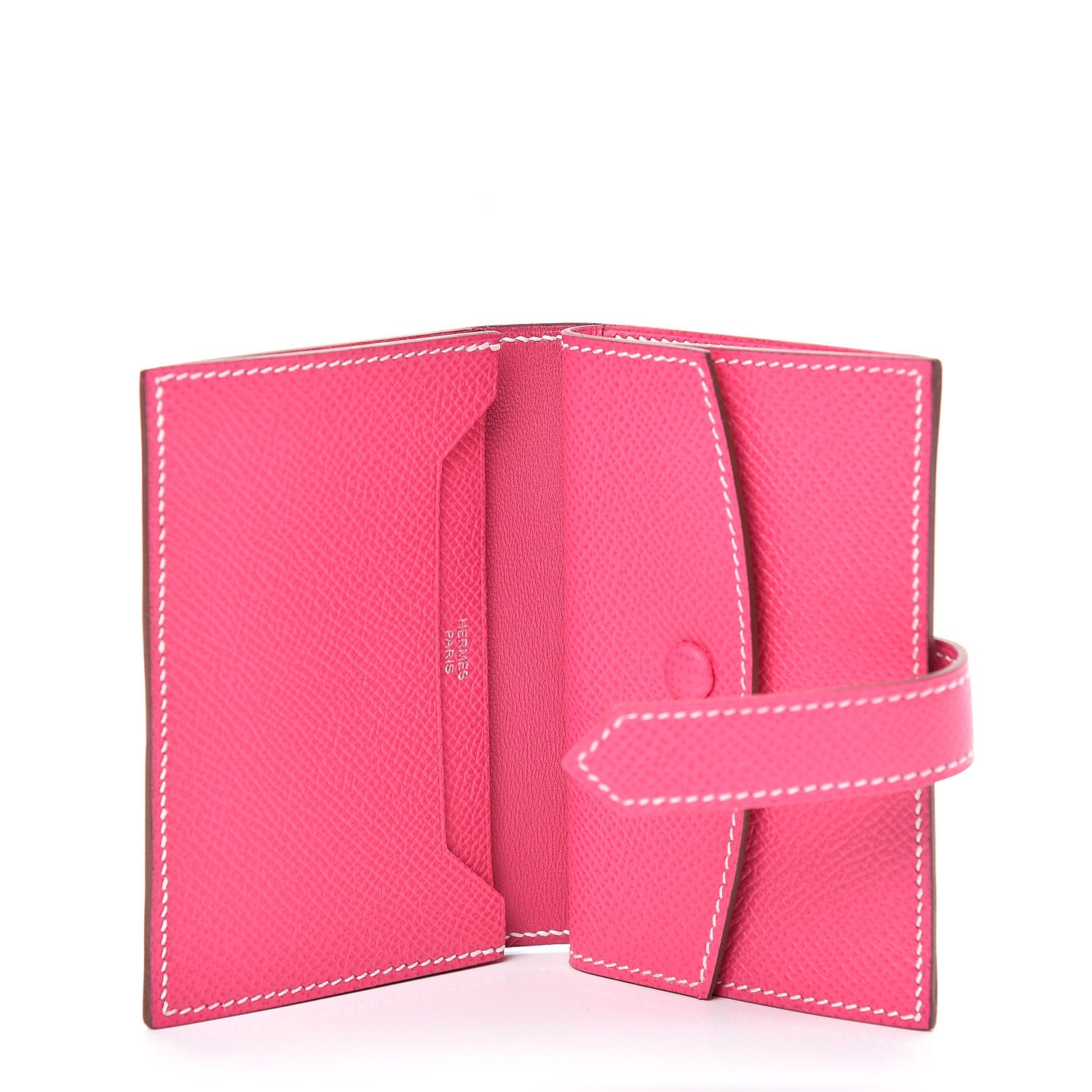 Hermes Epsom Bi-Color Mini Bearn Wallet Tosca Rose Tyrien 4 of 7
