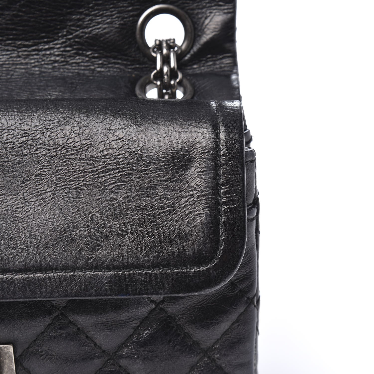 Chanel Iridescent Calfskin Quilted 2.55 Reissue 224 Flap Black 12 of 13