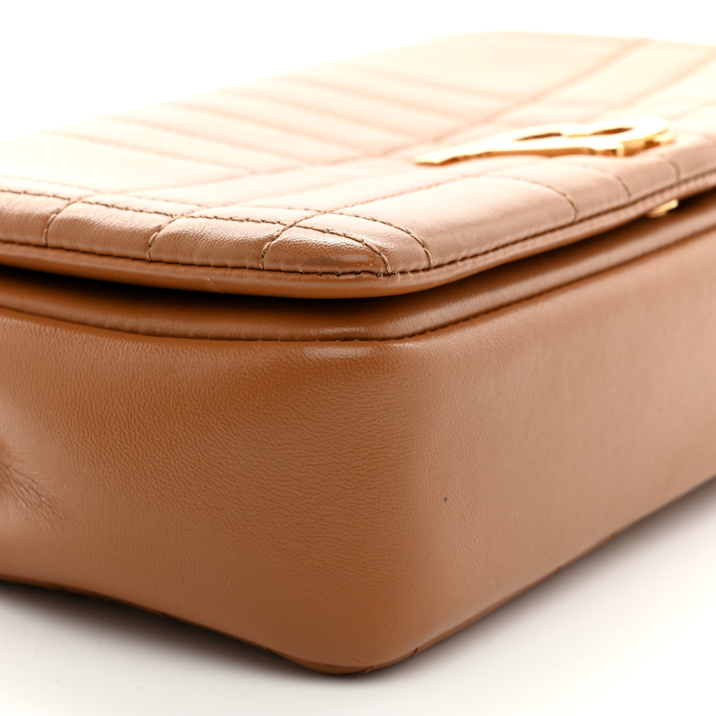 Lambskin Quilted Small Lola Bag Maple Brown