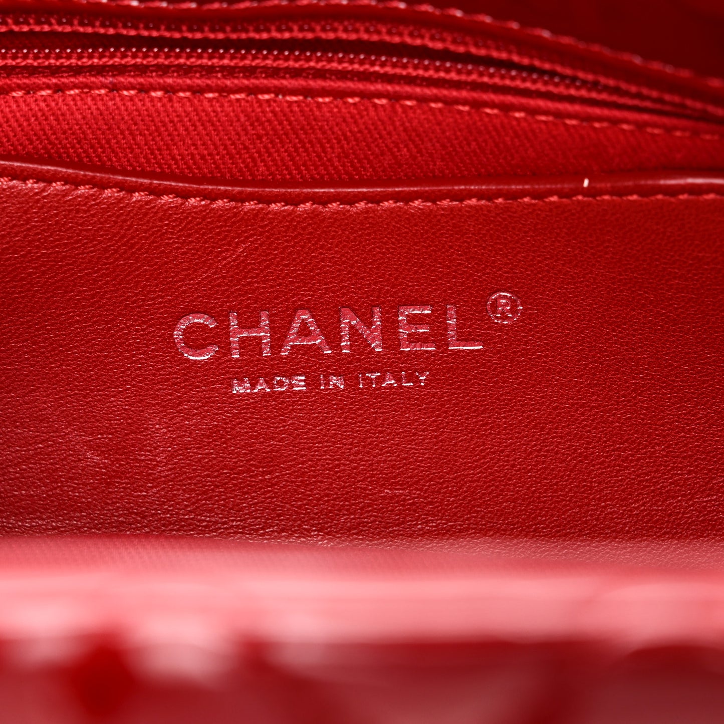Patent Quilted Small Just Mademoiselle Bowling Bag Red