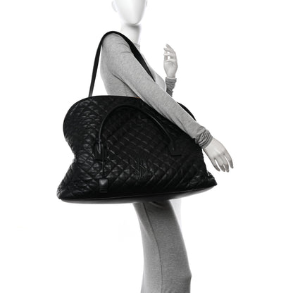 Saint Laurent Calfskin Quilted ES Giant Travel Bag Black 2 of 10