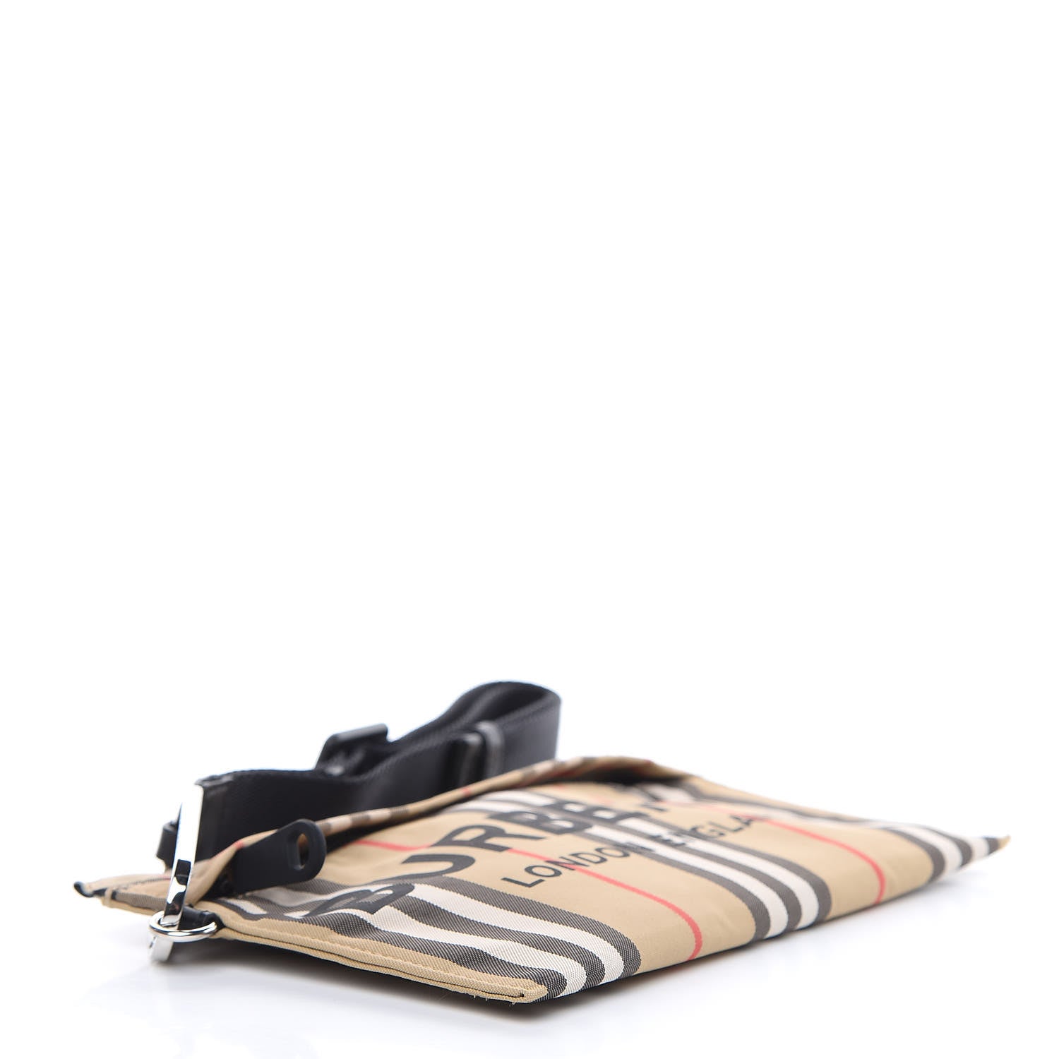 Burberry Nylon Vintage Check Print Logo Wristlet Archive Beige 3 of 8