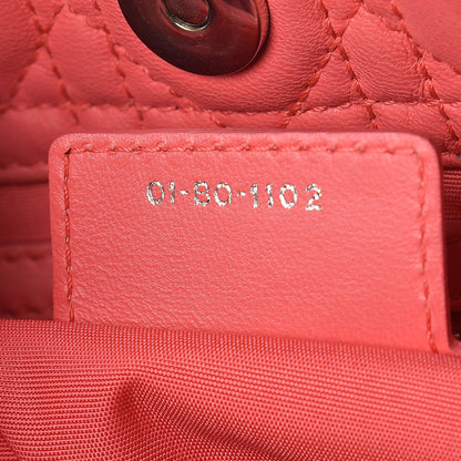 Christian Dior Lambskin Cannage Large Dior Soft Shopping Tote Coral 7 of 18