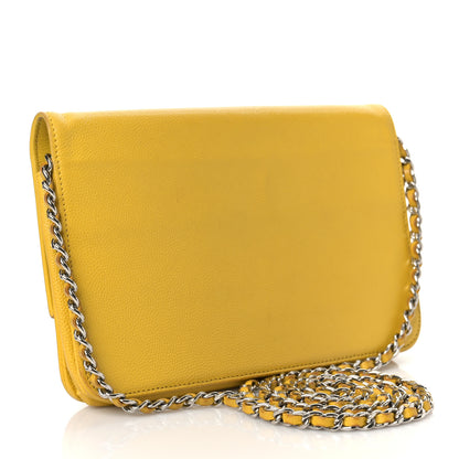 Chanel Caviar Sevruga Wallet on Chain WOC Yellow 2 of 10