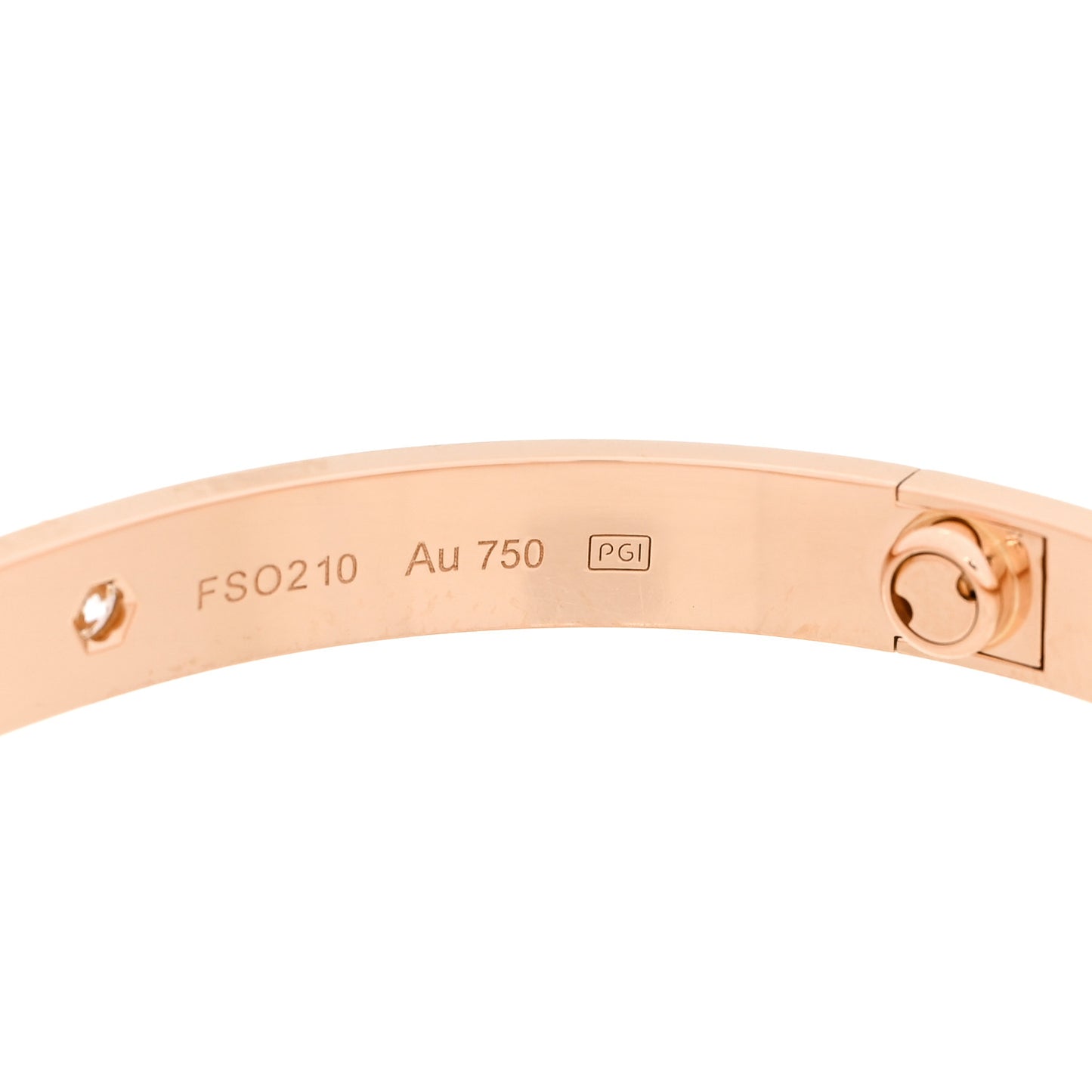 18K Pink Gold 4 Diamond LOVE Bracelet 18