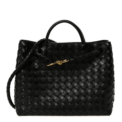 Bottega Veneta Nappa Intrecciato Medium Andiamo Shoulder Bag Black 1 of 10