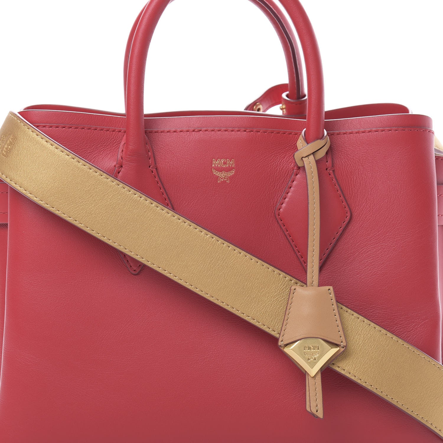 MCM Calfskin Medium Neo Park Avenue Milla Tote Ruby Red 8 of 10