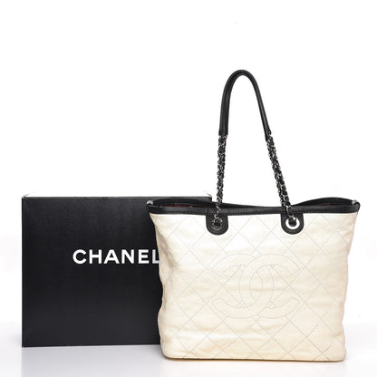 Chanel Grained Calfskin Quilted Large Daily Shopping Tote Dark White 8 of 8
