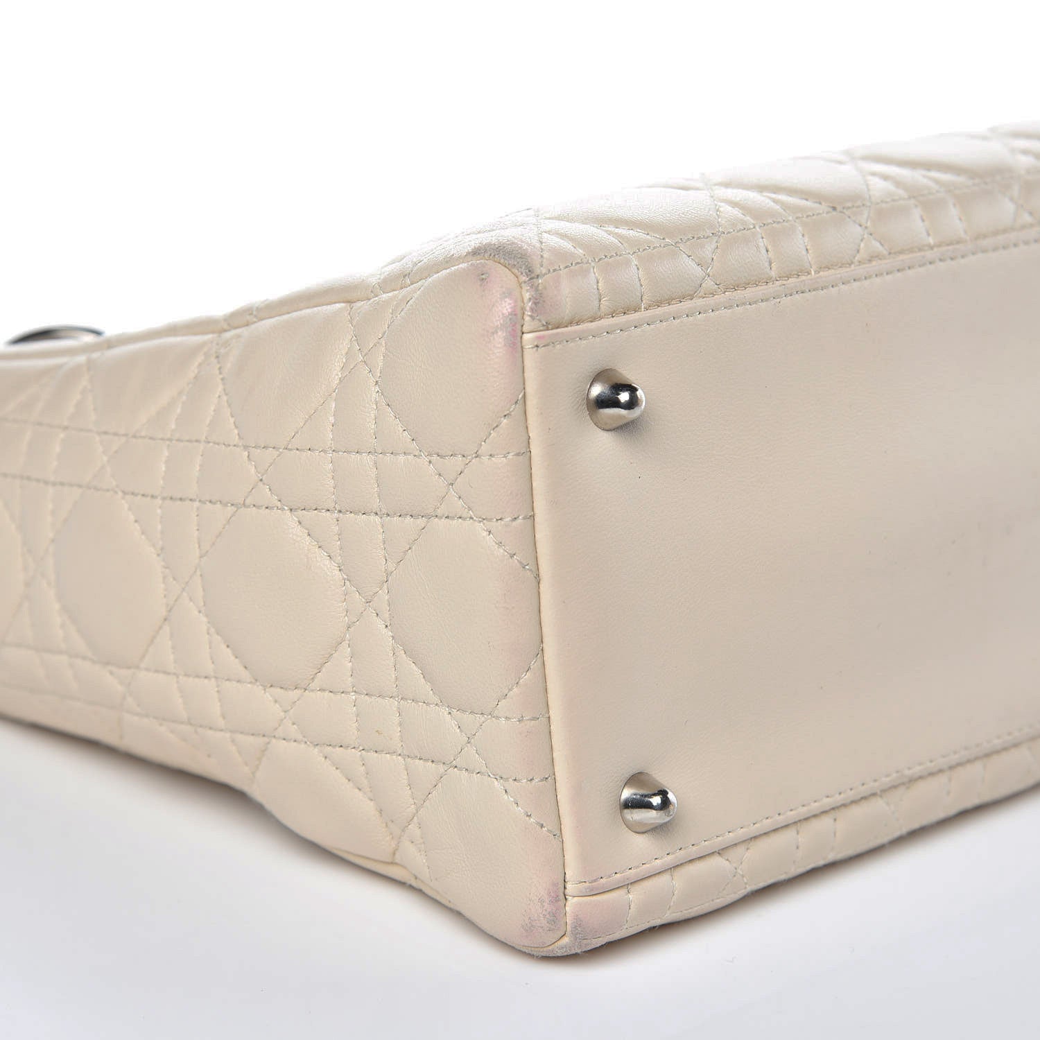 Christian Dior Lambskin Cannage Medium Lady Dior White 4 of 21