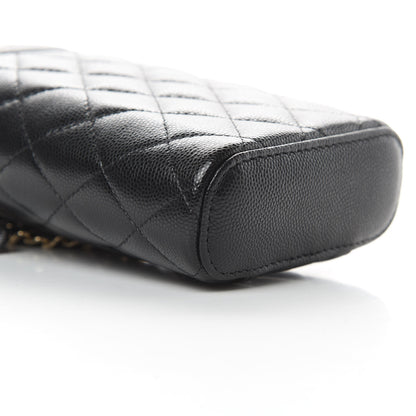 Chanel Caviar Quilted Phone Holder With Chain Black 9 of 12