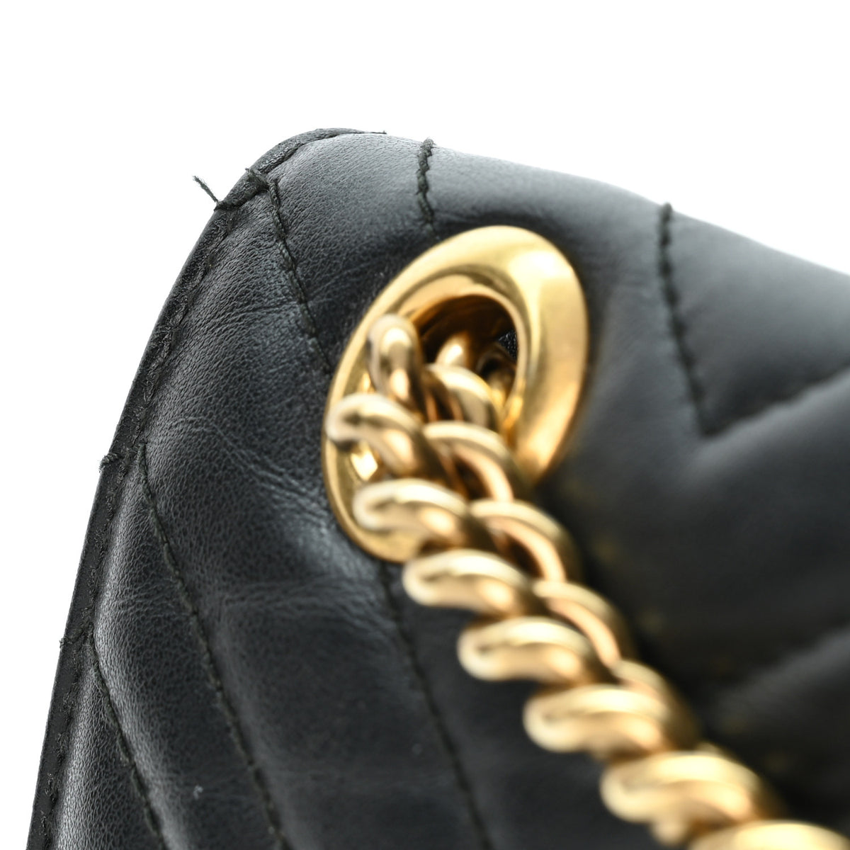 Gucci Calfskin Matelasse Small GG Marmont Shoulder Bag Black 10 of 10