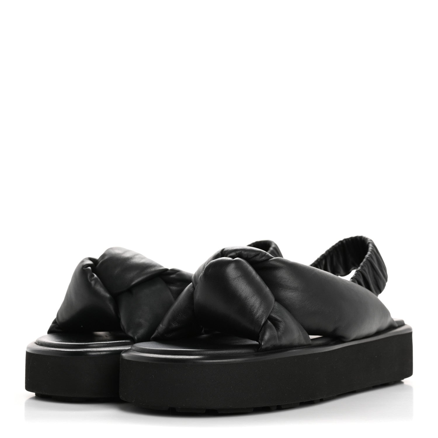 Miu Miu Padded Nappa Flatform Sandals 35 Black 4 of 9