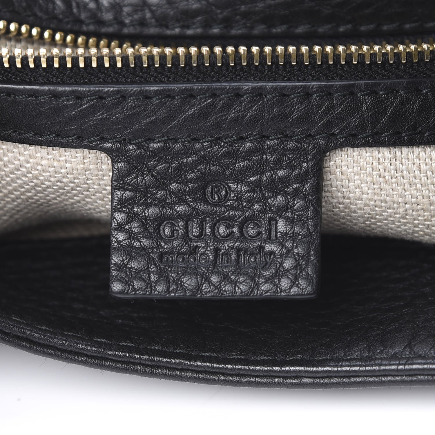 Gucci Pebbled Calfskin Medium Greenwich Shoulder Bag Black 6 of 12