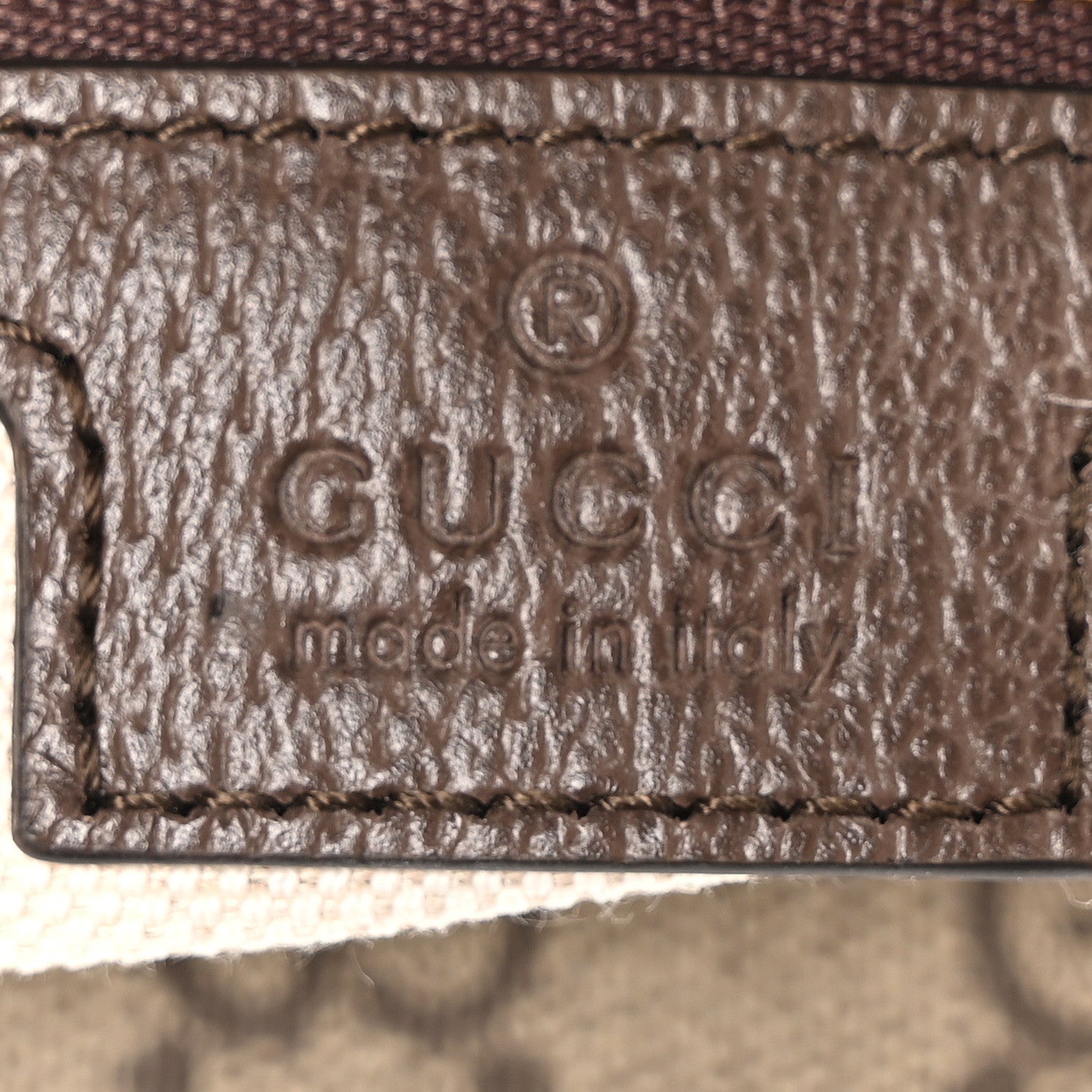 Gucci GG Supreme Monogram Textured Calfskin Web Super Mini Ophidia Shoulder Bag Beige Ebony New Acero 6 of 10