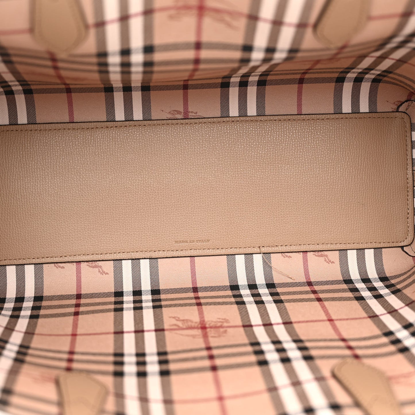 Grainy Calfskin Haymarket Check Medium Reversible Tote Camel