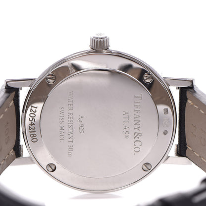 Tiffany Sterling Silver Calfskin 29mm Atlas Quartz Watch Black 5 of 10