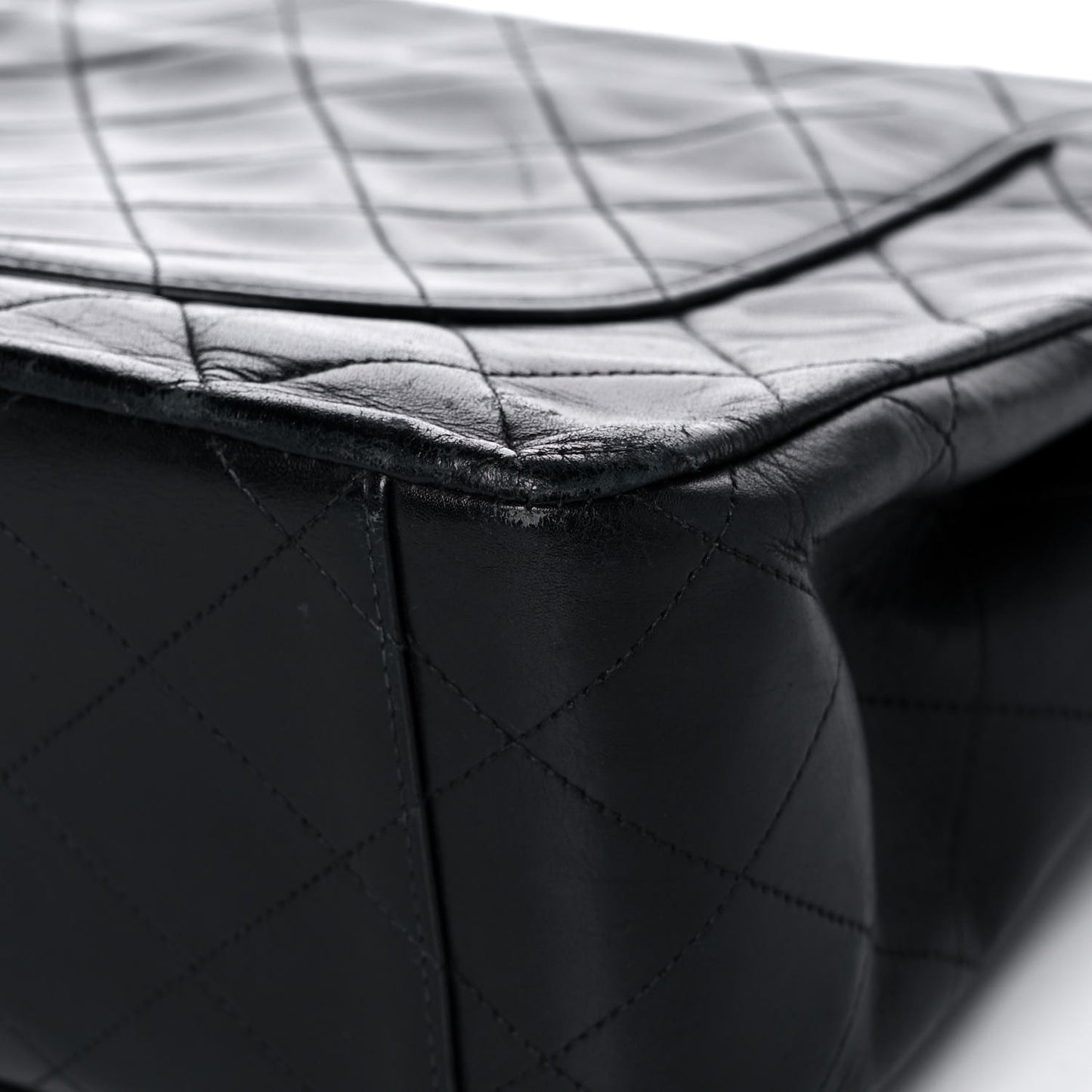 Lambskin Quilted XL Jumbo Single Flap Black