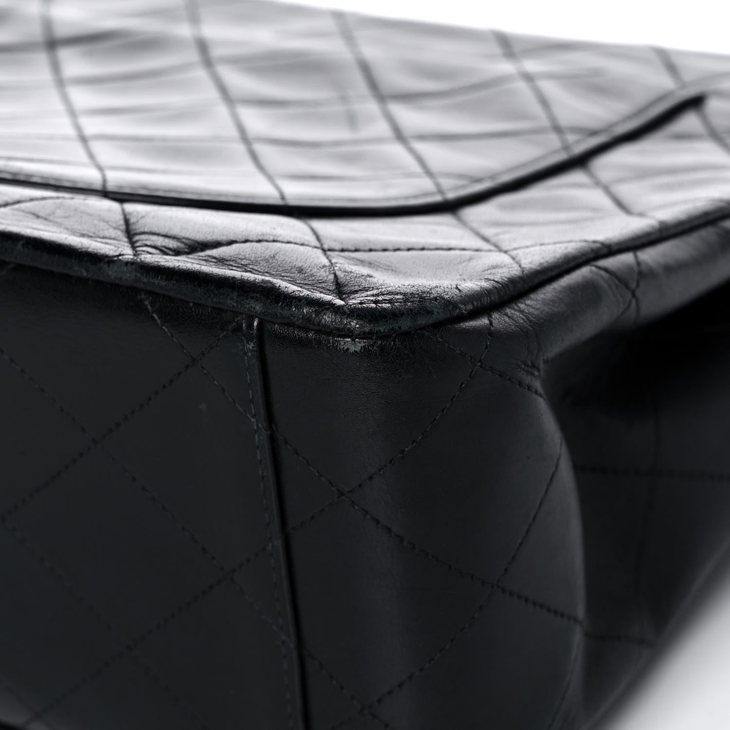 Chanel Lambskin Quilted XL Jumbo Single Flap Black 12 of 17