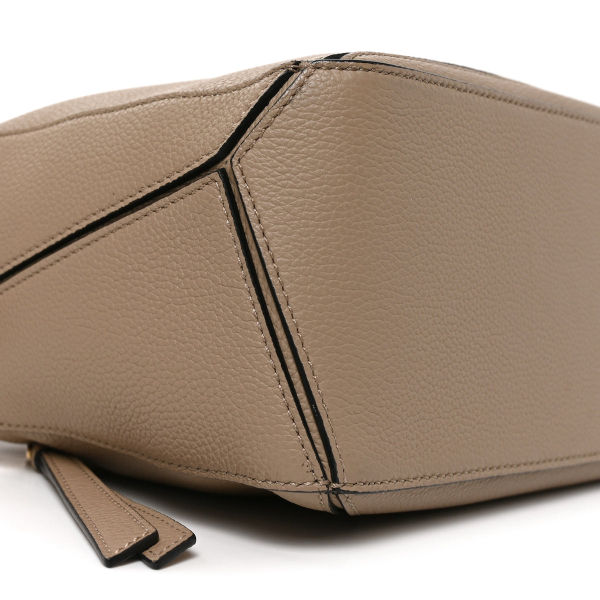 Grained Calfskin Small Puzzle Bag Sand
