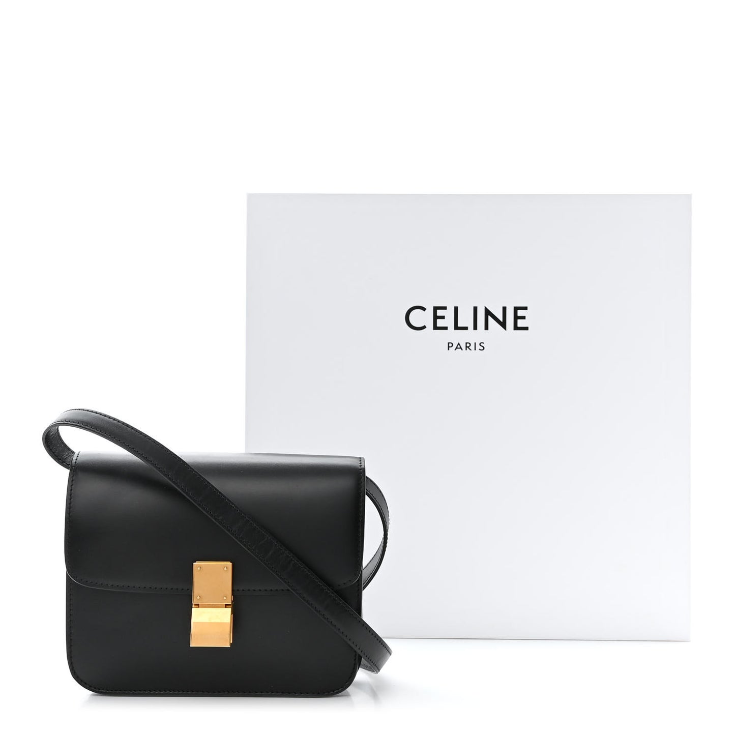 Box Calfskin Teen Classic Box Flap Bag Black