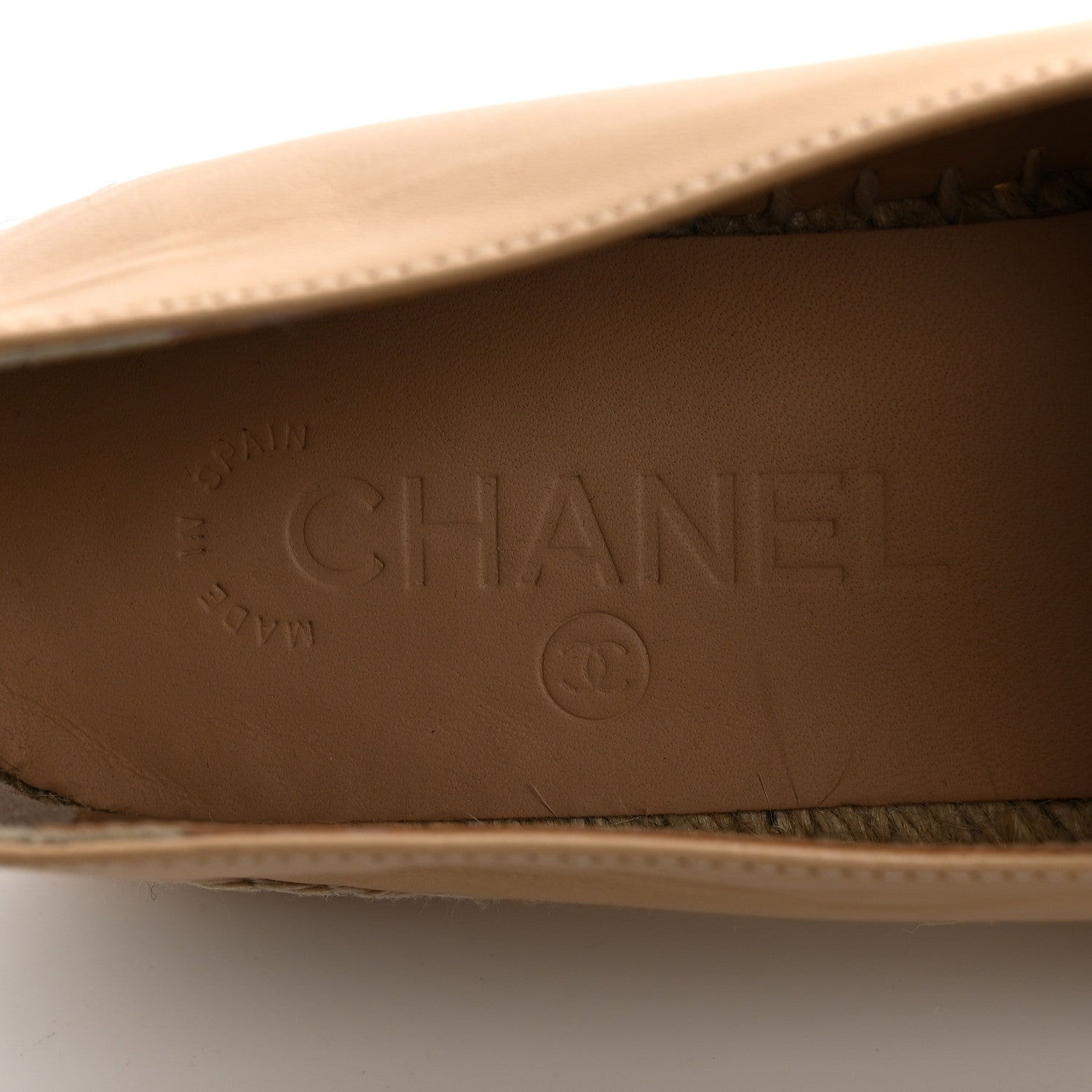 Chanel Lambskin CC Espadrilles 38 Beige Black 6 of 9