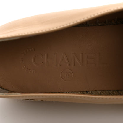 Chanel Lambskin CC Espadrilles 38 Beige Black 6 of 9