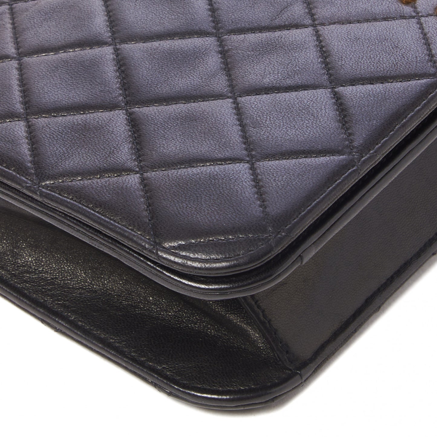Lambskin Quilted Small Single Flap Black