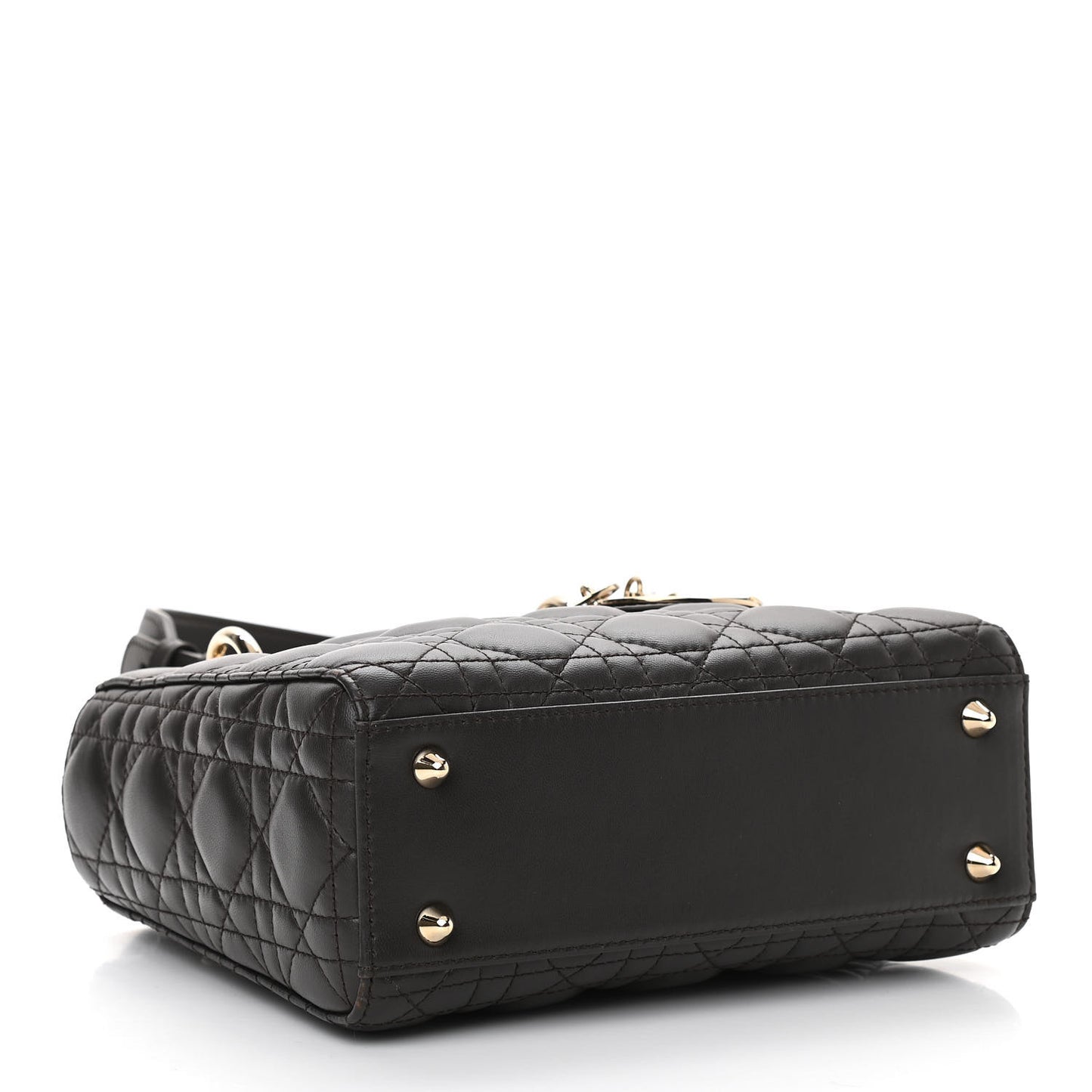 Lambskin Cannage Small Lucky Badges My Lady Dior Dark Grey