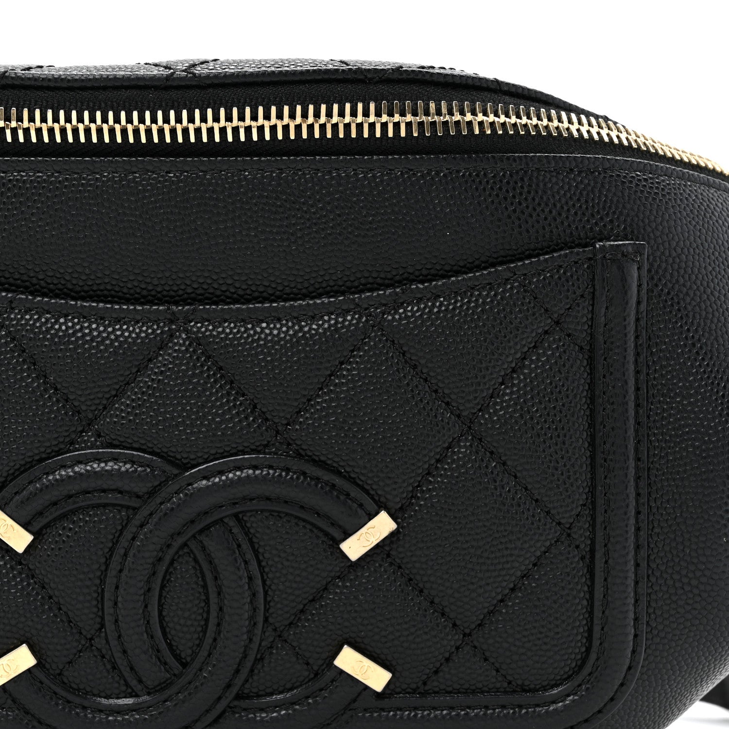 Chanel Caviar Quilted Filigree Waist Bag Black 8 of 10