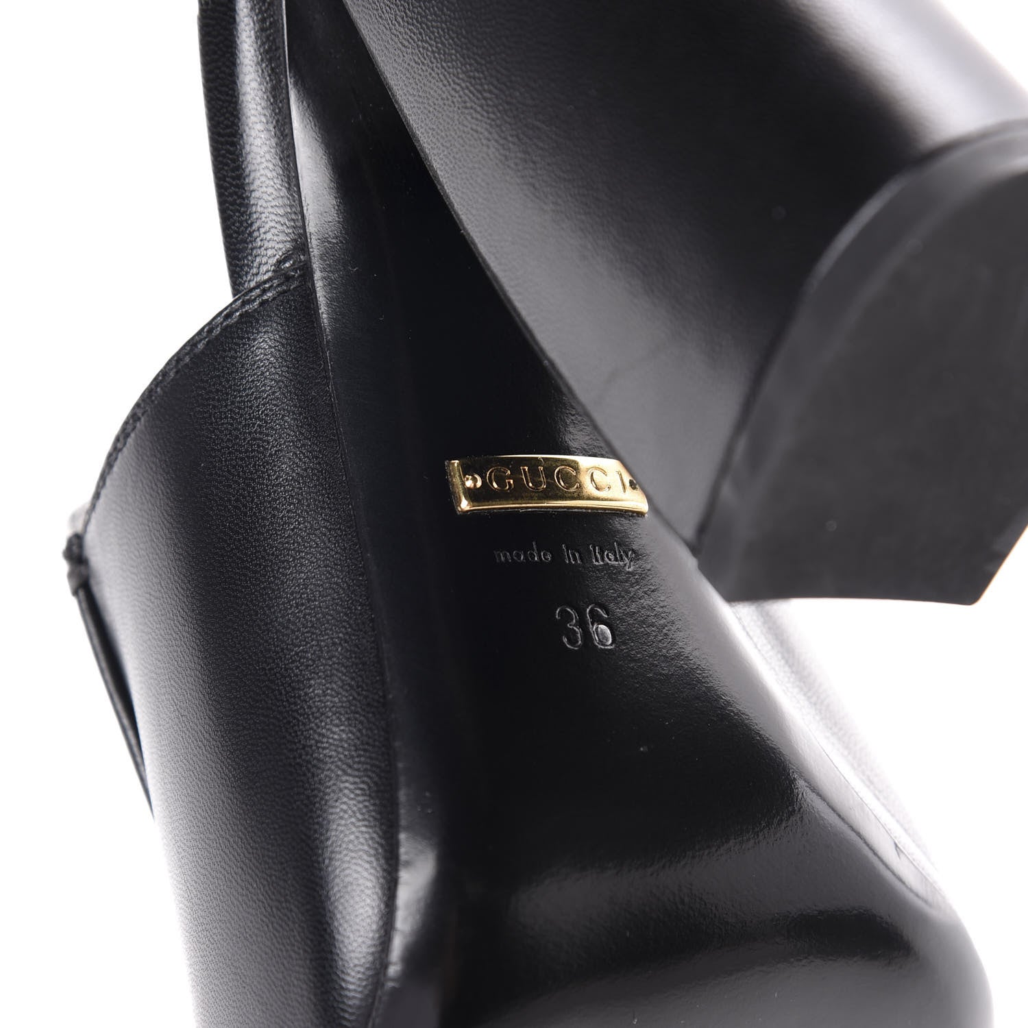 Gucci Malaga Kid Horsebit Princetown High Heel Mules 36 Black 6 of 7