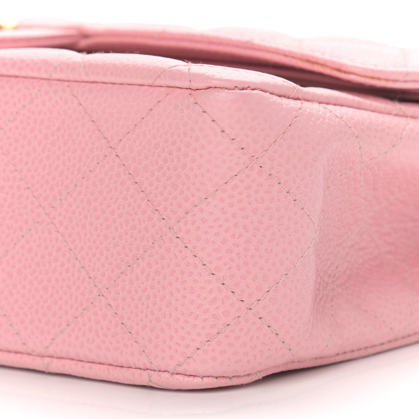Caviar Quilted Medium Double Flap Pink