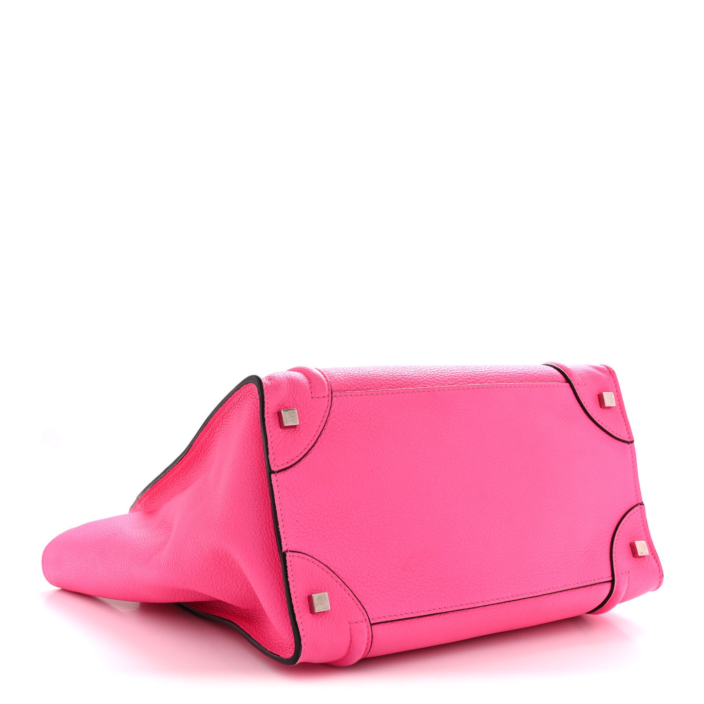 Drummed Calfskin Mini Luggage Fluo Pink